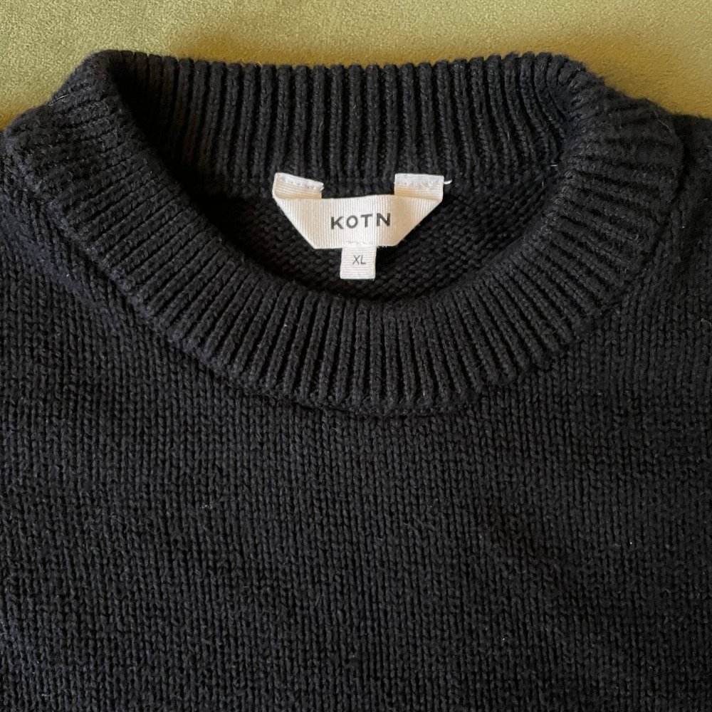 Kotn Crew Knit Sweater in Black